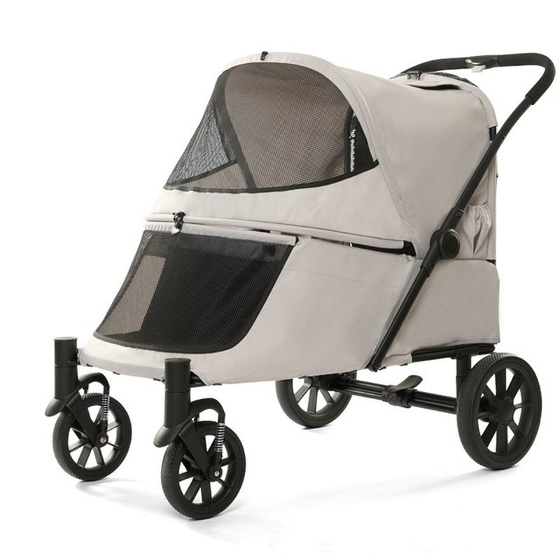 PC408 large dog stroller with fold-down rear ramp, carbon steel frame, up to 60 kg