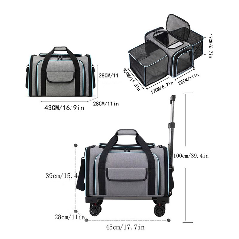 Rolling pet carrier dimensions with telescopic handle height