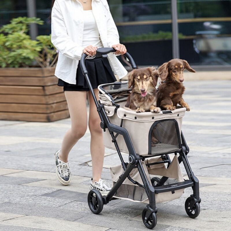 Foldable Pet Stroller with Detachable Carrier for Small & Medium Dogs - view 3