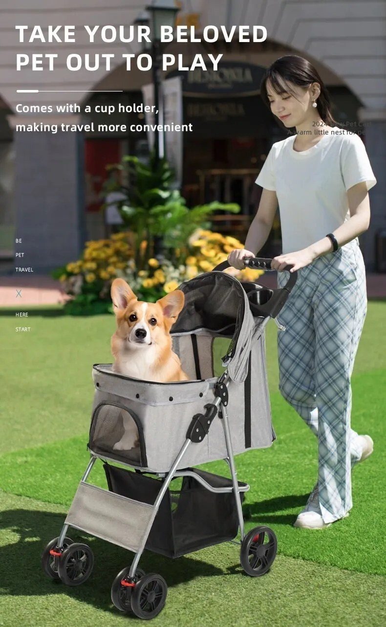 DIY Foldable Double Twin Dog & Cat Stroller - view 2