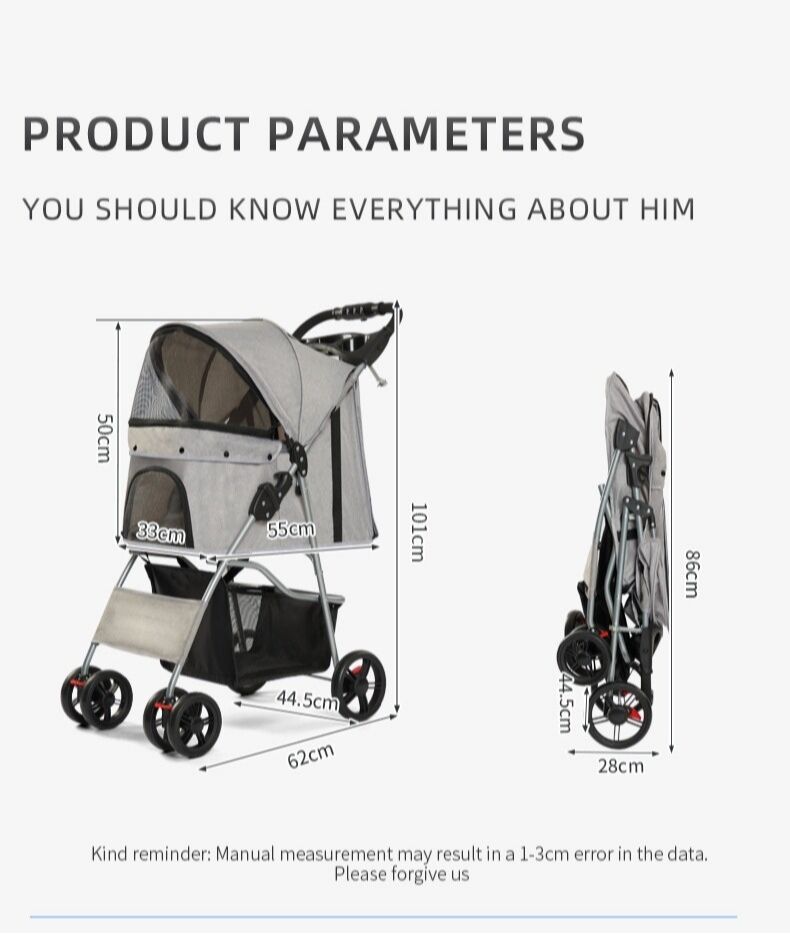 DIY Foldable Double Twin Dog & Cat Stroller - view 3