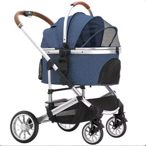 Strong Foldable Luxury Twin Dog & Cat Pram, 3-in-1 Pet Stroller - view 2