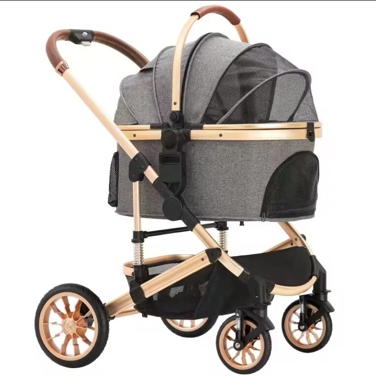 Strong Foldable Luxury Twin Dog & Cat Pram, 3-in-1 Pet Stroller - view 3