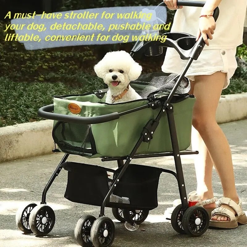 Lightweight Foldable Dog Walking Pet Stroller & Carrier - view 2