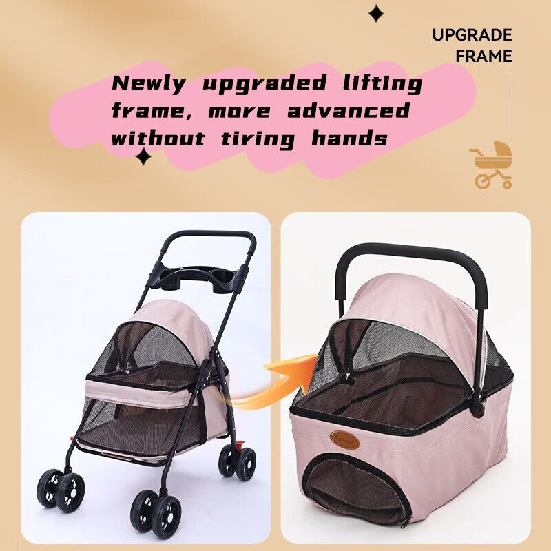 Lightweight Foldable Dog Walking Pet Stroller & Carrier - view 3