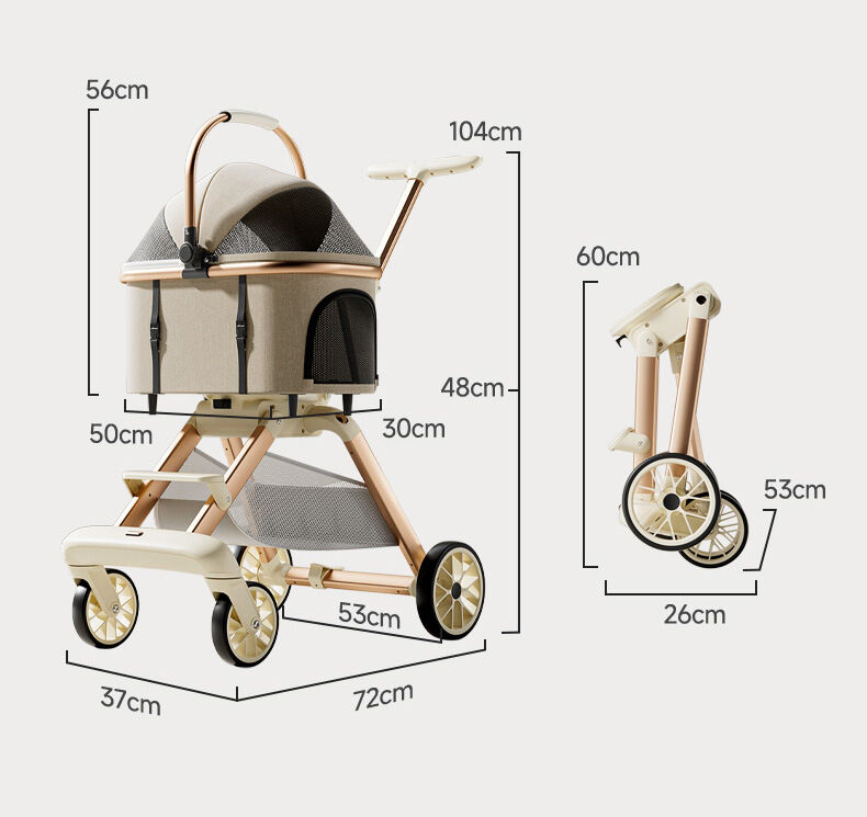 Multifunctional Detachable Pet Stroller & Trolley - view 2