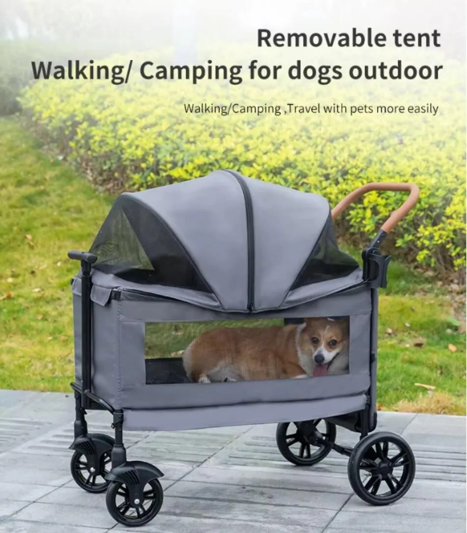 Pet Travel Stroller with Spacious Interior for Large Dogs - view 3