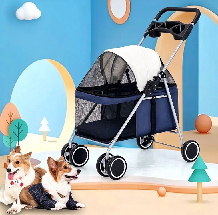 Portable Folding Pet Stroller for Bike Rides, Dogs & Cats - view 2