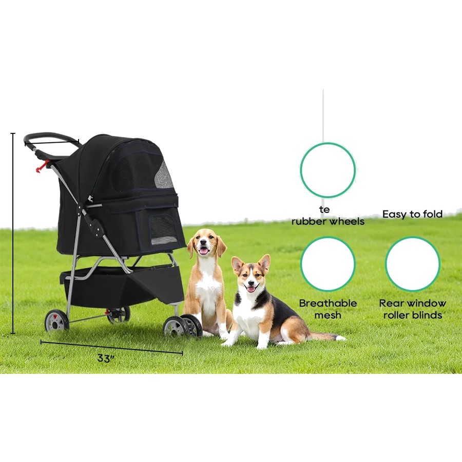 Premium Foldable Pet Stroller with 360° Swivel Wheels - view 2