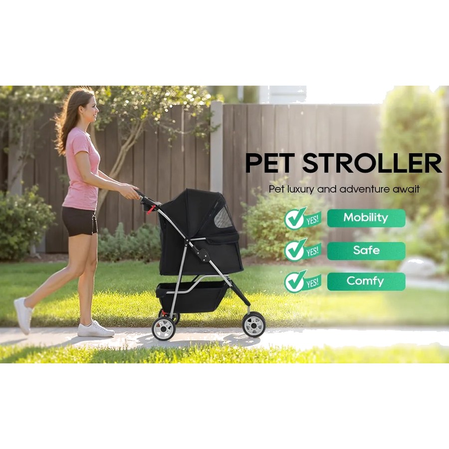 Premium Foldable Pet Stroller with 360° Swivel Wheels - view 3