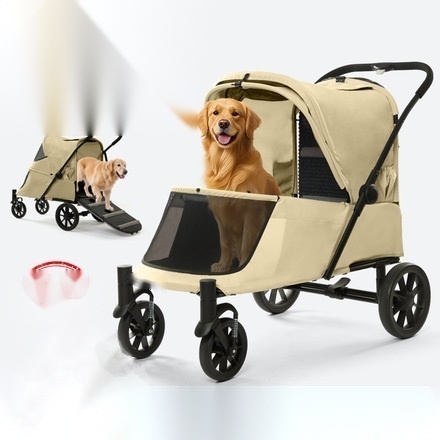 Pet travel trolley with detachable cat carrier